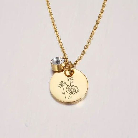 18k Plated Birthday Month Necklace ( April ) - Picture 1 of 3